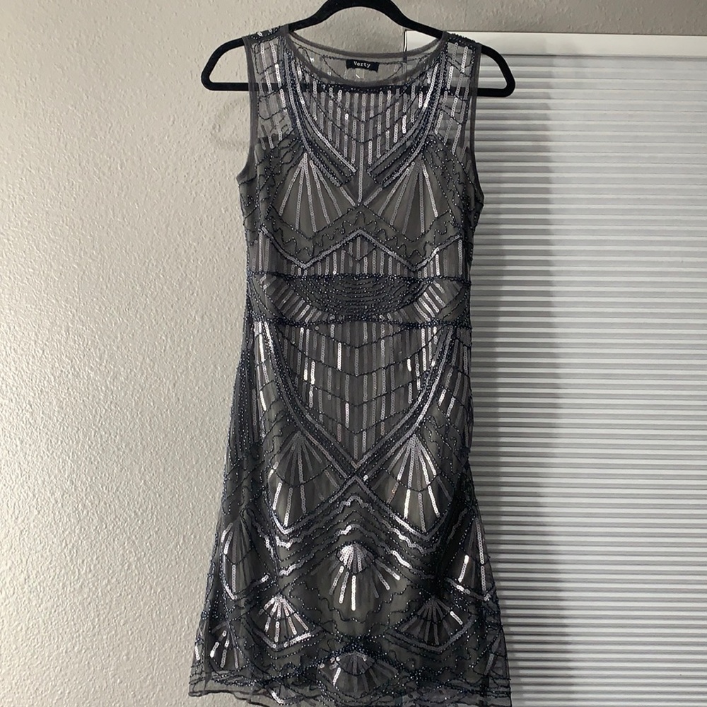 Beaded flapper dress.